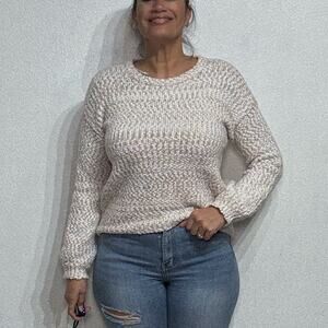 Yet Again Tan Heathered Sweater Sz M